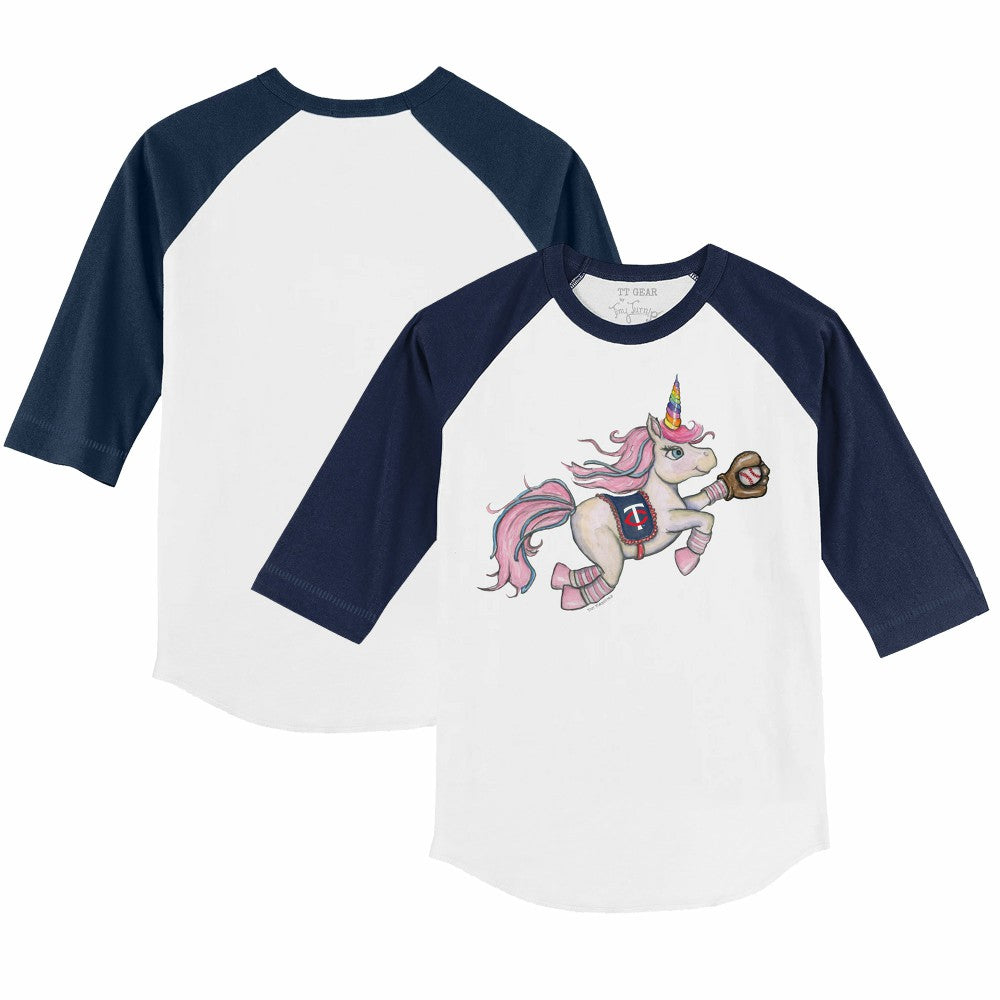 Minnesota Twins Tiny Turnip Youth Unicorn 3/4-Sleeve Raglan T-Shirt | MLB For sale