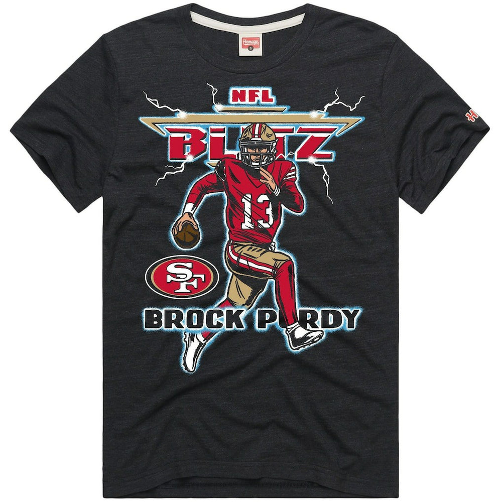 San Francisco 49ers  Brock Purdy  Homage Unisex NFL Blitz Player Tri-Blend T-Shirt