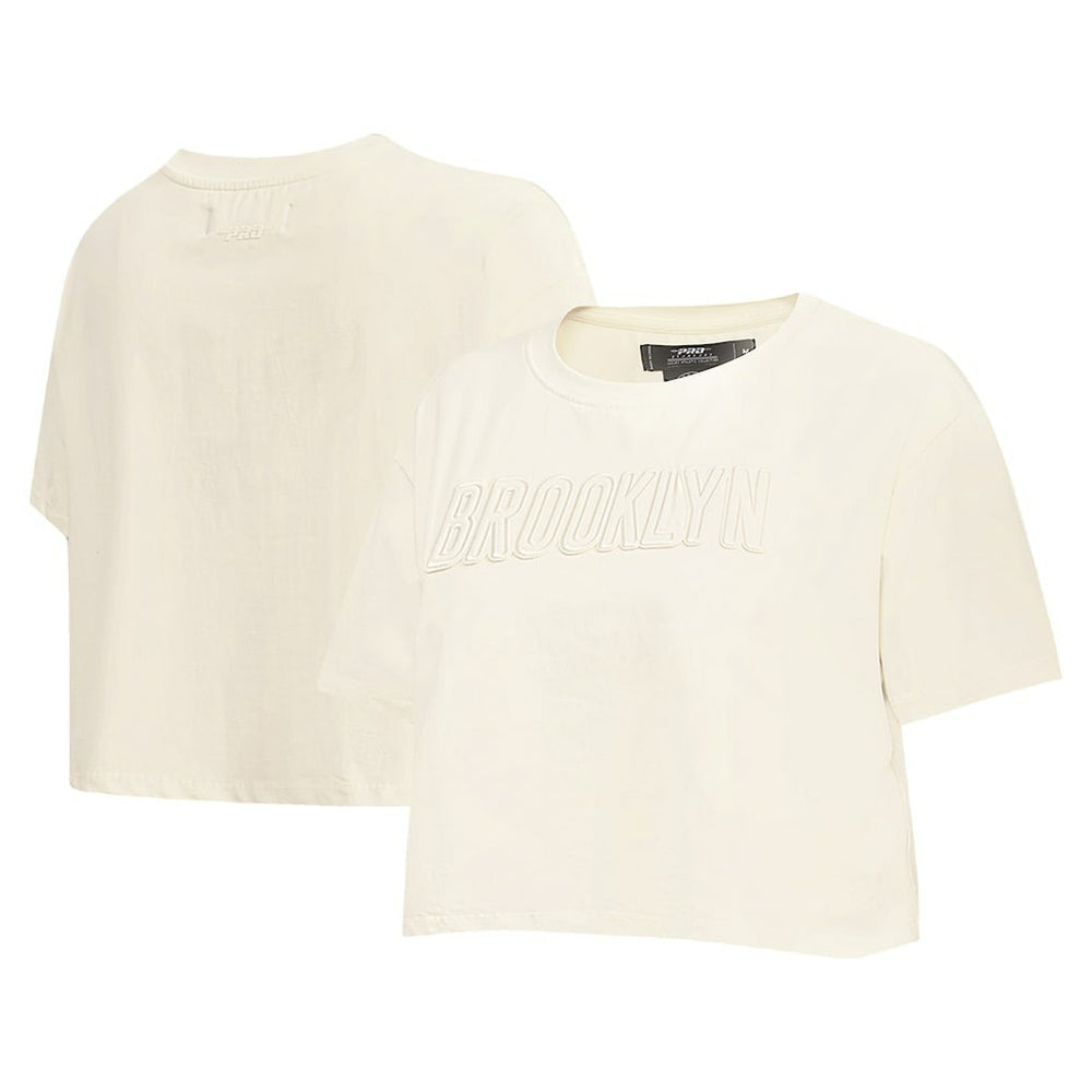 Brooklyn Nets Pro Standard Women's Neutral Boxy Crop T-Shirt Discount