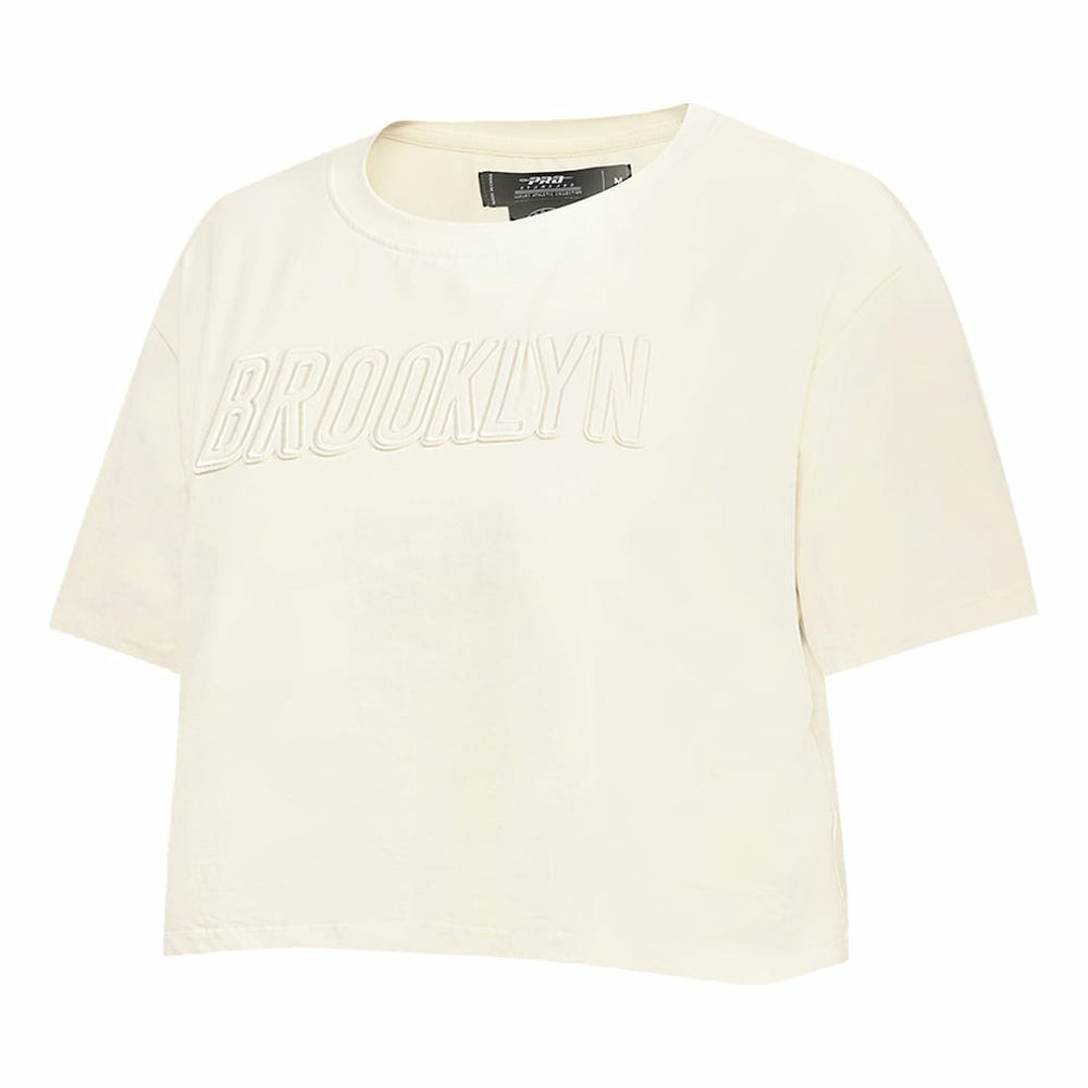 Brooklyn Nets Pro Standard Women's Neutral Boxy Crop T-Shirt Discount