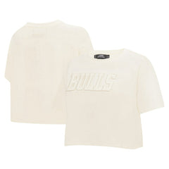Chicago Bulls Pro Standard Women's Neutral Boxy Crop T-Shirt sale On Sale