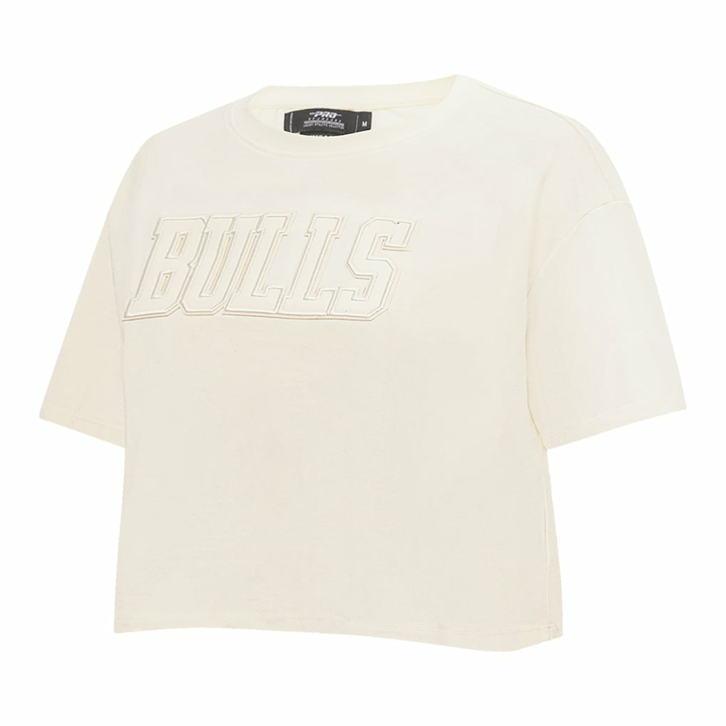 Chicago Bulls Pro Standard Women's Neutral Boxy Crop T-Shirt sale On Sale