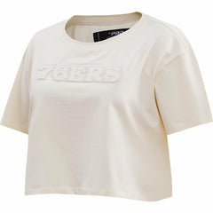 Philadelphia 76ers Pro Standard Women's Neutral Boxy Crop T-Shirt For Sale