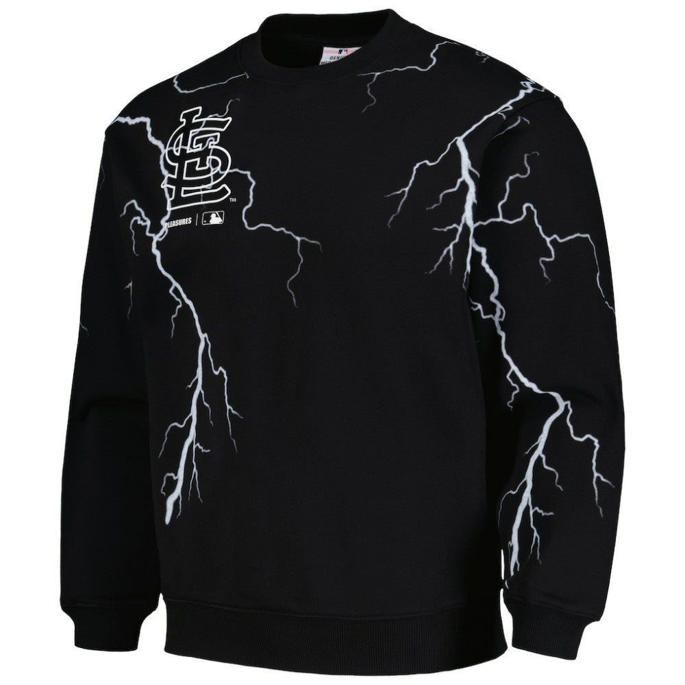 St. Louis Cardinals PLEASURES Lightning Crewneck Pullover Sweatshirt | MLB Outlet