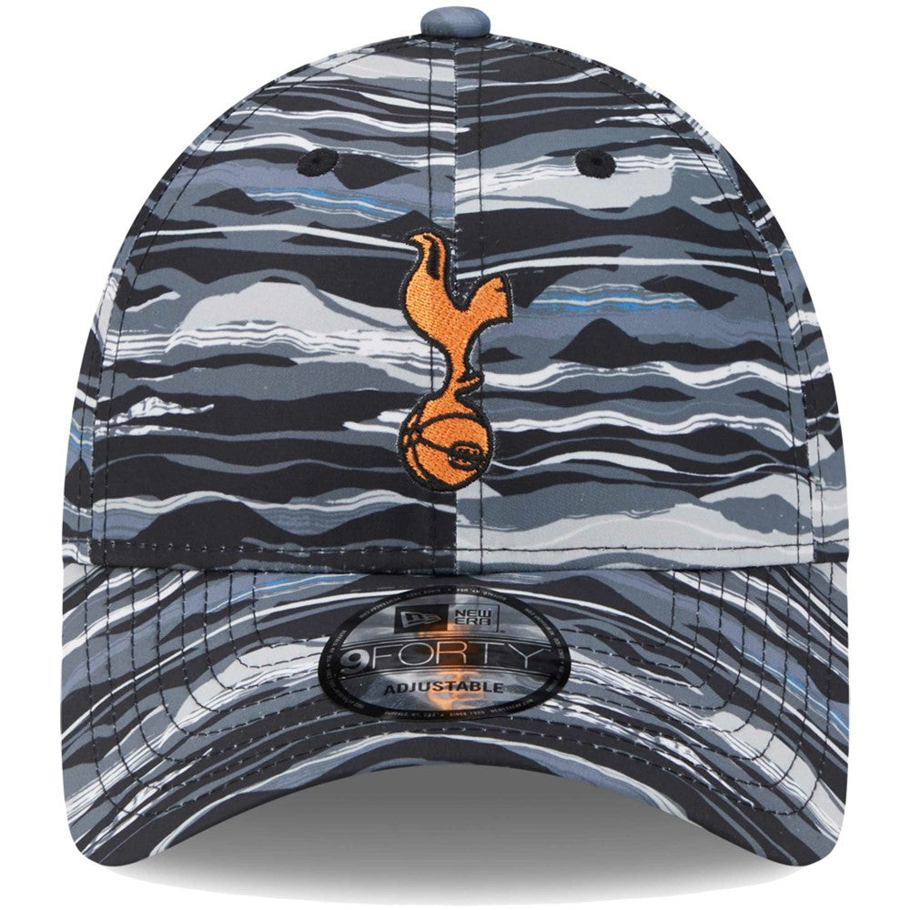 Tottenham Hotspur New Era Wave All Over Print 9FORTY Adjustable Hat Black - New Era