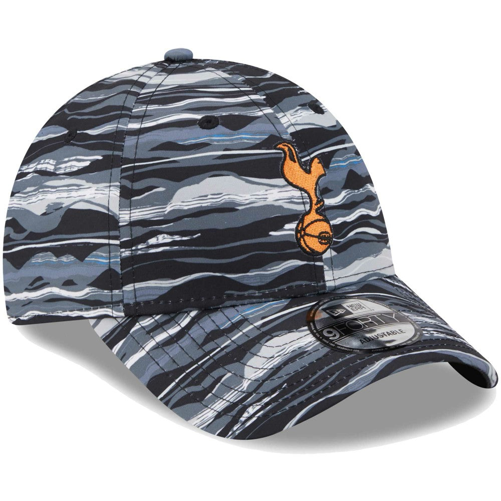 Tottenham Hotspur New Era Wave All Over Print 9FORTY Adjustable Hat Black - New Era