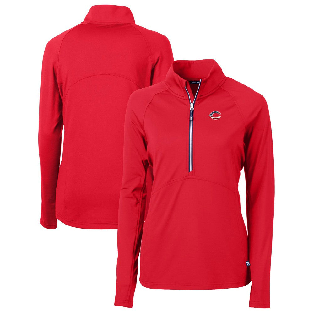 Cincinnati Reds Cutter & Buck Women's Americana Logo Adapt Eco Knit Stretch Recycled Half-Zip Pullover Top | MLB Discount
