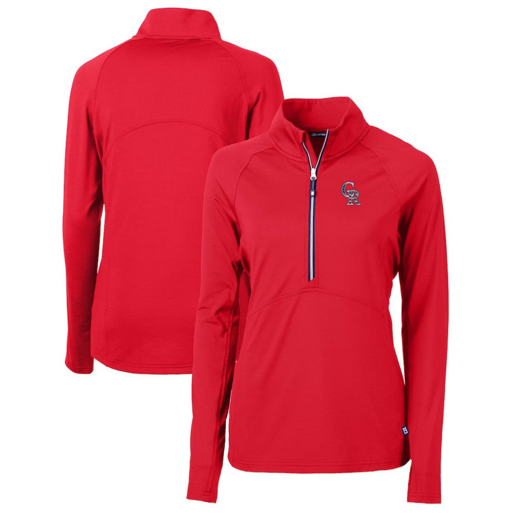Colorado Rockies Cutter & Buck Women's Americana Logo Adapt Eco Knit Stretch Recycled Half-Zip Pullover Top | MLB Near me