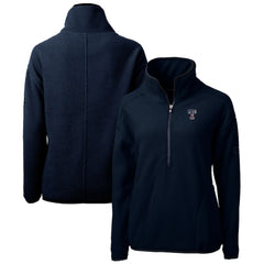 Texas Rangers Cutter & Buck Women's Americana Logo Cascade Eco Sherpa Fleece Half-Zip Pullover Jacket | MLB US