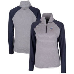 Milwaukee Brewers Cutter & Buck Women's Americana Logo Forge Tonal Stripe Stretch Half-Zip Pullover Top | MLB Discount
