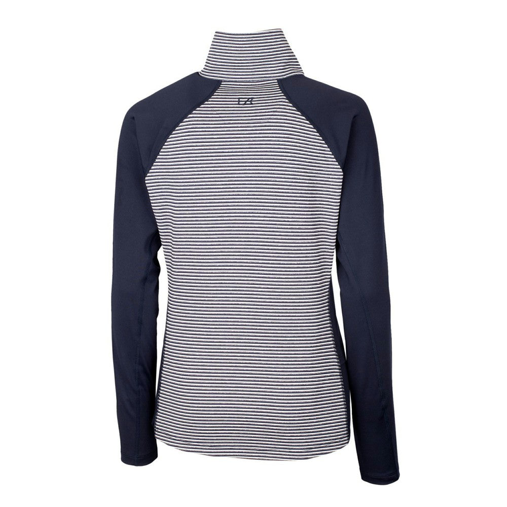 Milwaukee Brewers Cutter & Buck Women's Americana Logo Forge Tonal Stripe Stretch Half-Zip Pullover Top | MLB Discount