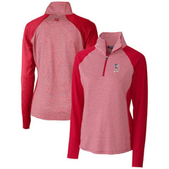 Boston Red Sox Cutter & Buck Women's Americana Logo Forge Tonal Stripe Stretch Half-Zip Pullover Top | MLB New