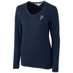 Pittsburgh Pirates Cutter & Buck Women's Americana Logo Lakemont Tri-Blend V-Neck Pullover Sweater | MLB Shop