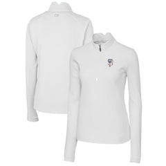 San Francisco Giants Cutter & Buck Women's Americana Logo DryTec Traverse Stretch Quarter-Zip Pullover Top | MLB Shop