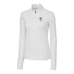 San Francisco Giants Cutter & Buck Women's Americana Logo DryTec Traverse Stretch Quarter-Zip Pullover Top | MLB Shop