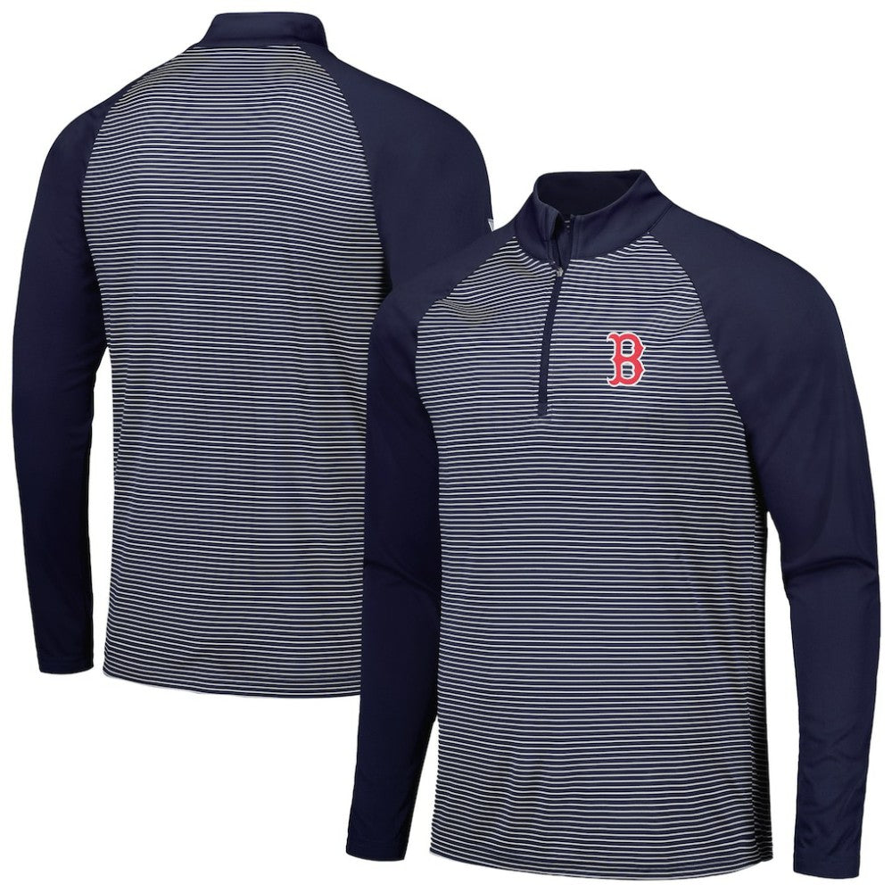 Boston Red Sox Levelwear Charter Striped Raglan Quarter-Zip Top | MLB US
