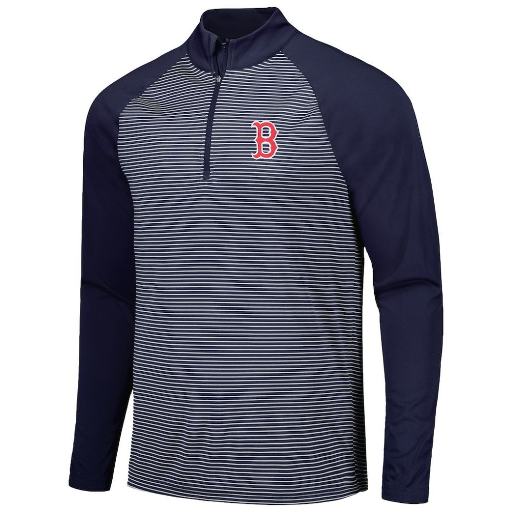 Boston Red Sox Levelwear Charter Striped Raglan Quarter-Zip Top | MLB US
