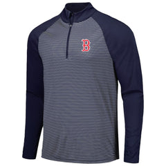 Boston Red Sox Levelwear Charter Striped Raglan Quarter-Zip Top | MLB US