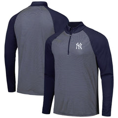 New York Yankees Levelwear Charter Striped Raglan Quarter-Zip Top | MLB Online