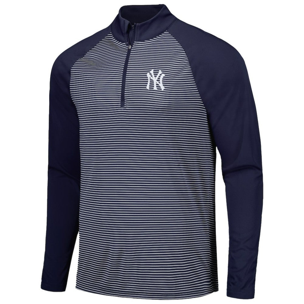 New York Yankees Levelwear Charter Striped Raglan Quarter-Zip Top | MLB Online
