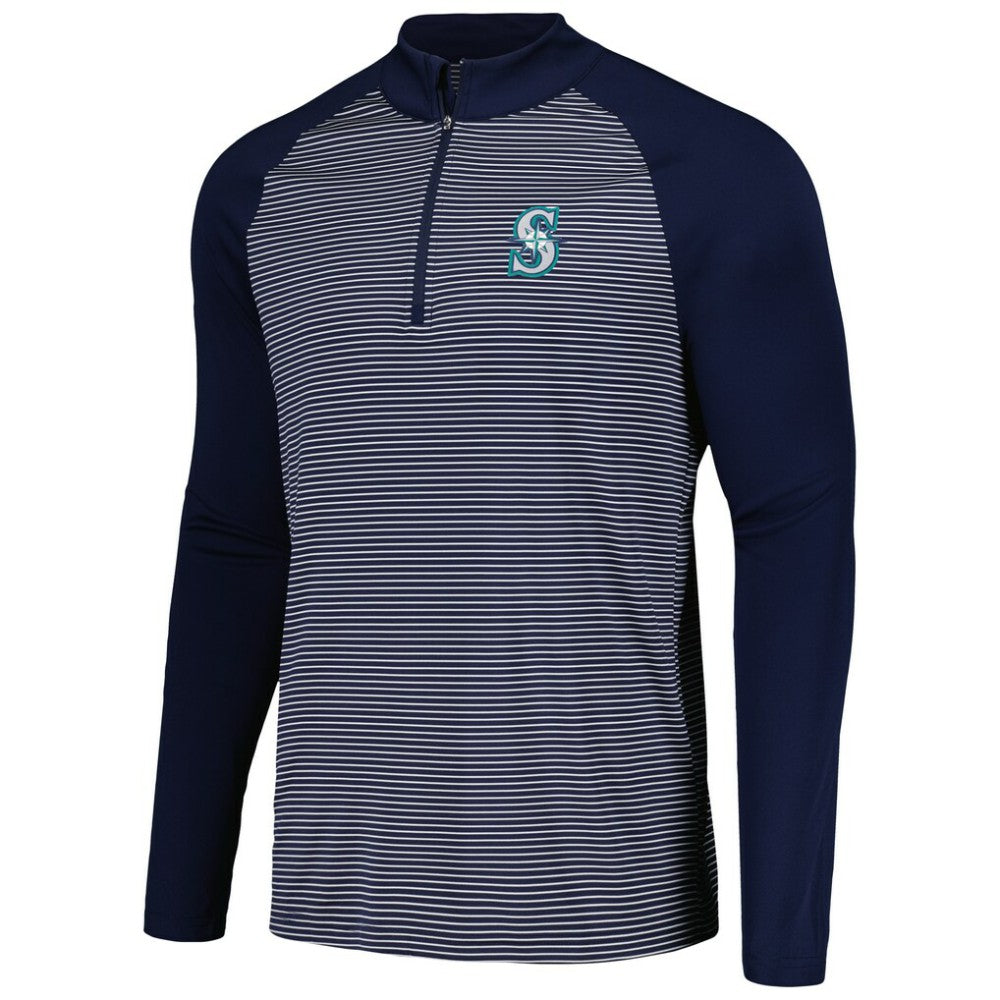 Seattle Mariners Levelwear Charter Striped Raglan Quarter-Zip Top | MLB Near me