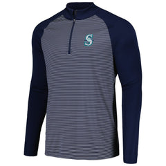 Seattle Mariners Levelwear Charter Striped Raglan Quarter-Zip Top | MLB Near me
