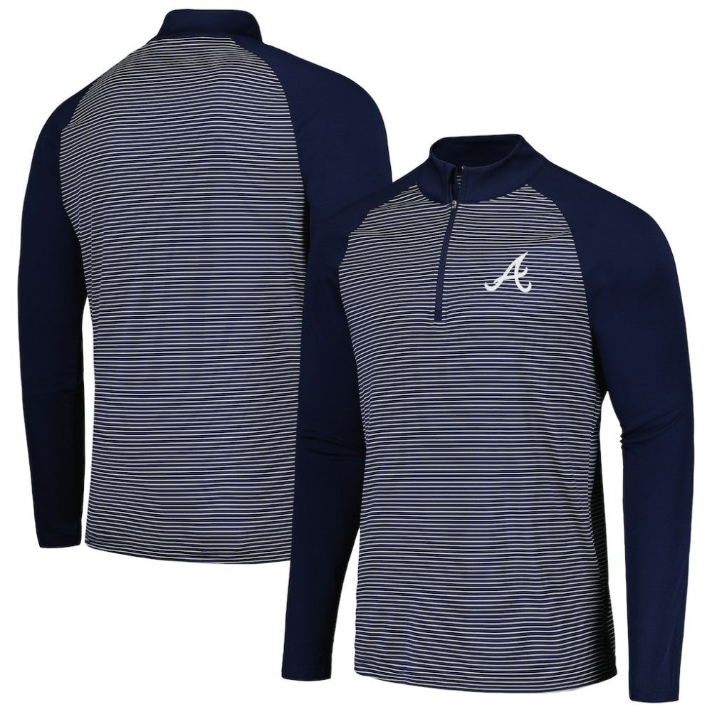 Atlanta Braves Levelwear Charter Striped Raglan Quarter-Zip Top | MLB Sale