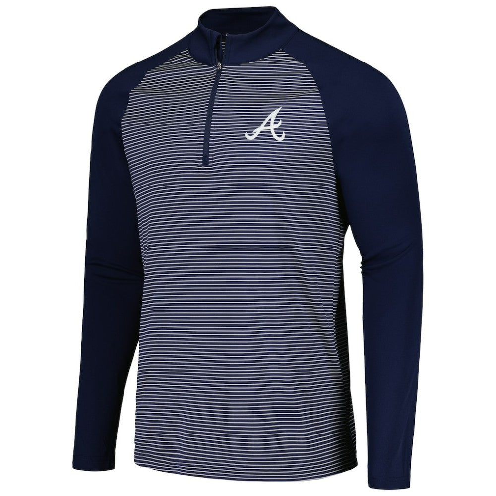 Atlanta Braves Levelwear Charter Striped Raglan Quarter-Zip Top | MLB Sale