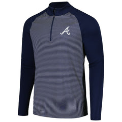 Atlanta Braves Levelwear Charter Striped Raglan Quarter-Zip Top | MLB Sale
