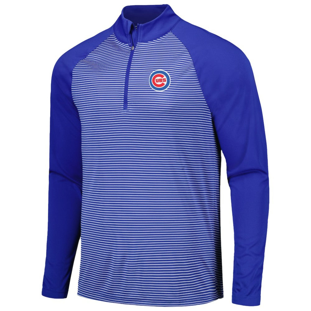 Chicago Cubs Levelwear Charter Striped Raglan Quarter-Zip Top | MLB Near me