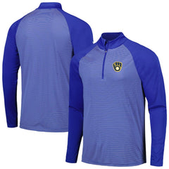 Milwaukee Brewers Levelwear Charter Striped Raglan Quarter-Zip Top | MLB US