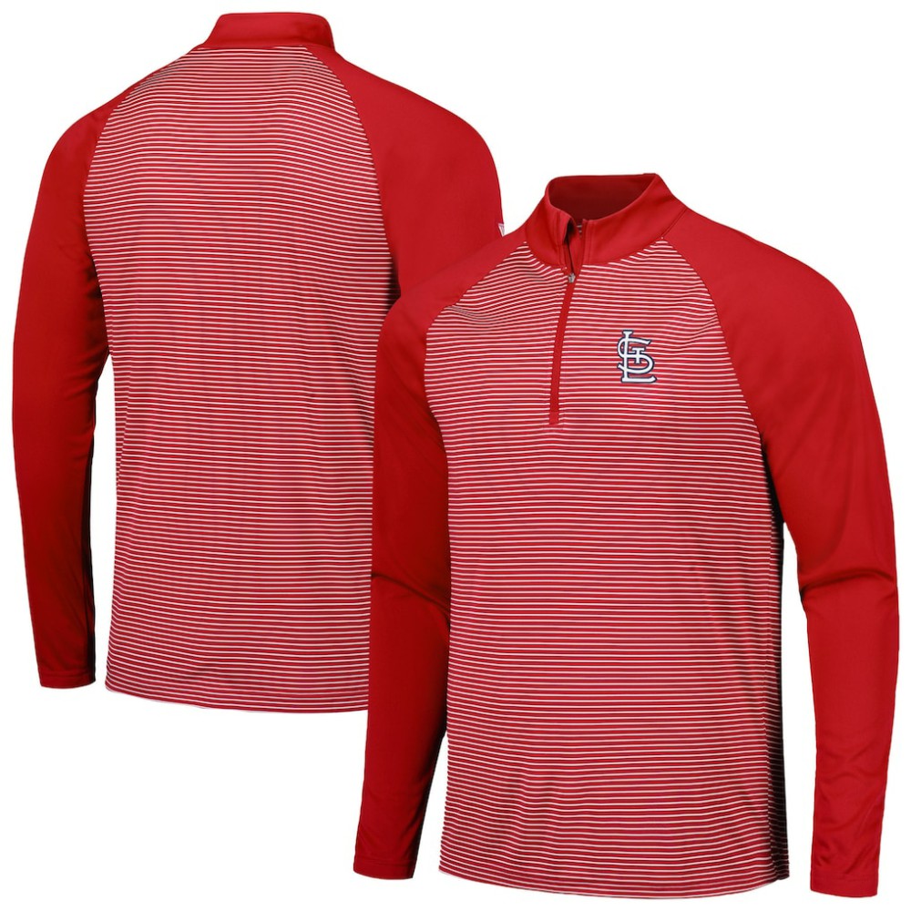 St. Louis Cardinals Levelwear Charter Striped Raglan Quarter-Zip Top | MLB On Sale