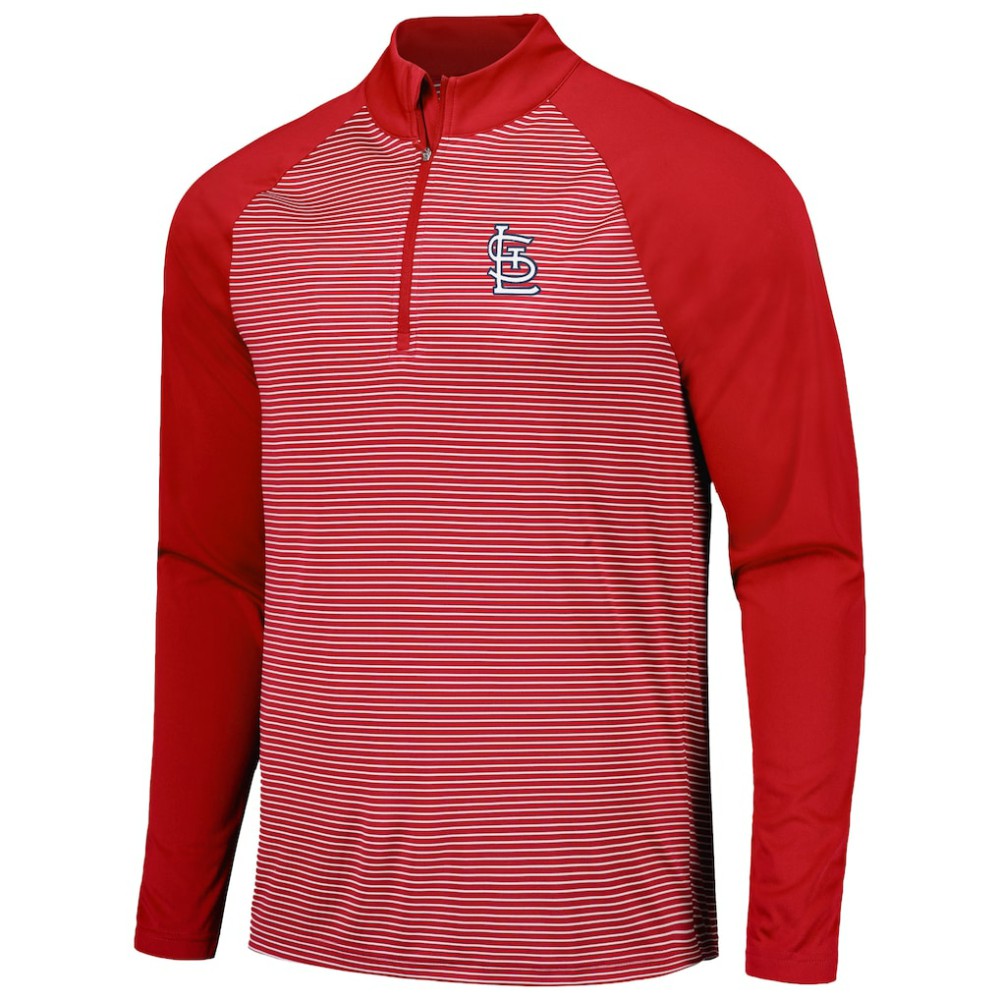 St. Louis Cardinals Levelwear Charter Striped Raglan Quarter-Zip Top | MLB On Sale