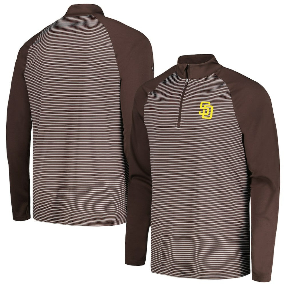 San Diego Padres Levelwear Charter Striped Raglan Quarter-Zip Top | MLB Discount