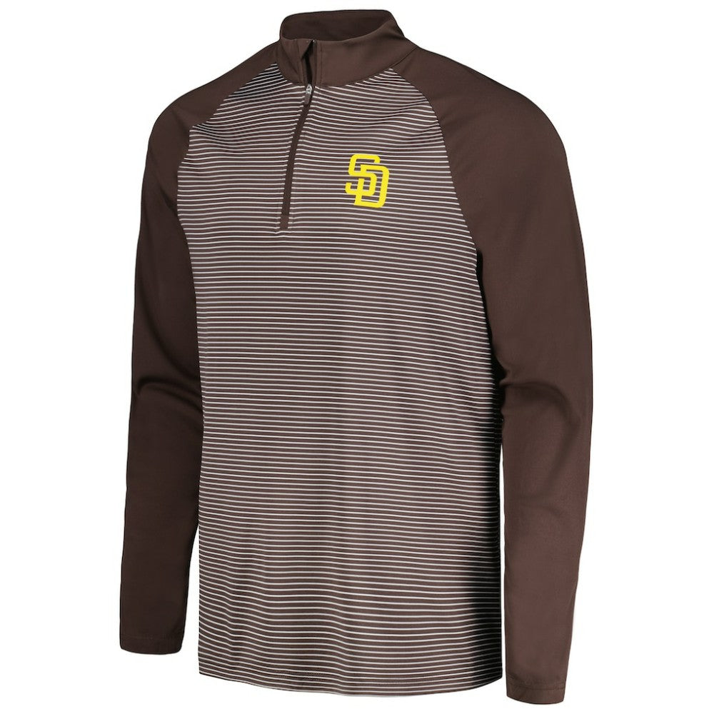 San Diego Padres Levelwear Charter Striped Raglan Quarter-Zip Top | MLB Discount