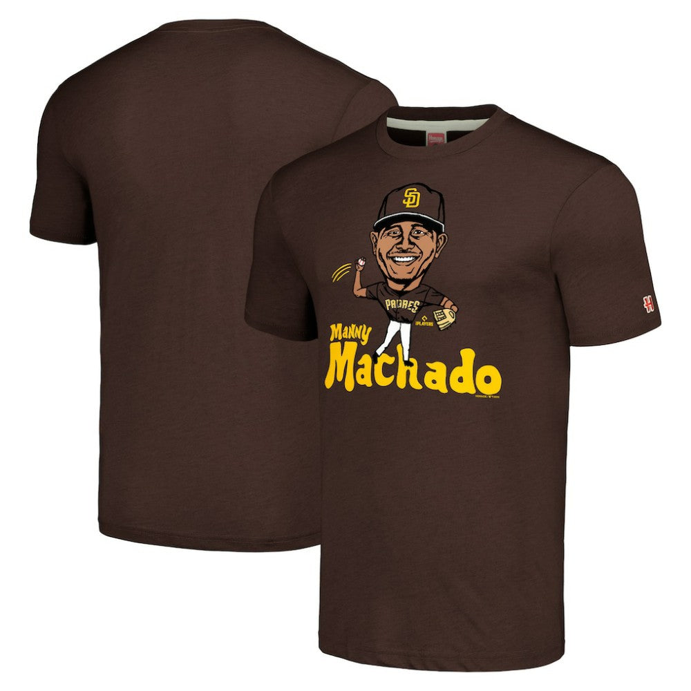 Manny Machado San Diego Padres Homage Caricature Tri-Blend T-Shirt | MLB Outlet