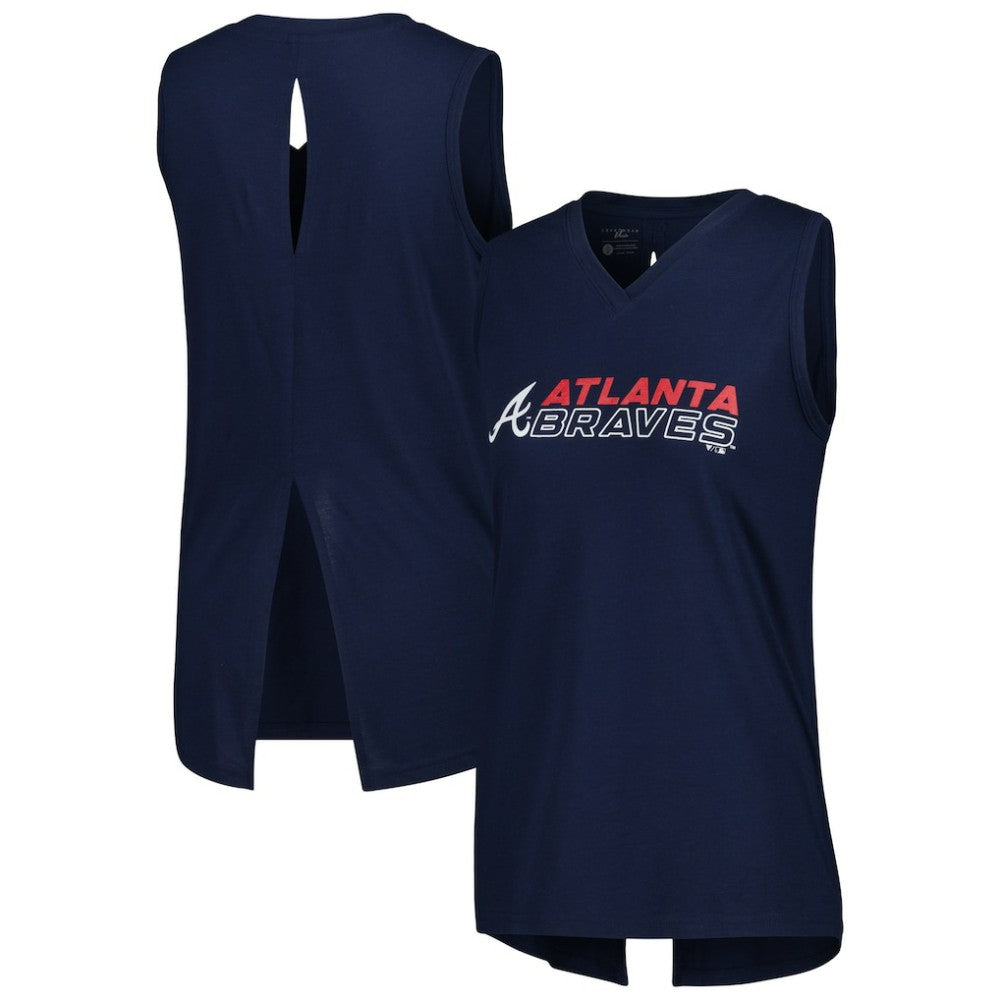 Atlanta Braves Levelwear Women's Paisley Chase V-Neck Tank Top | MLB Discount
