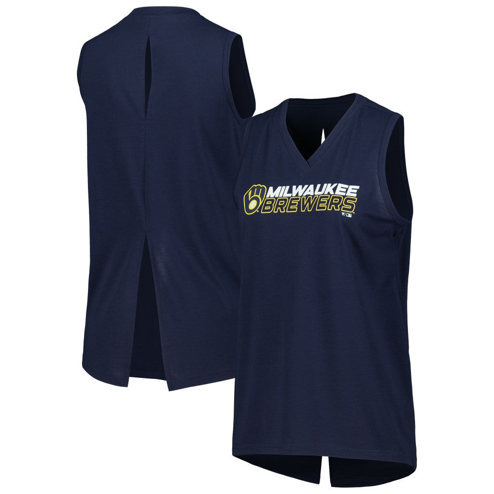 Milwaukee Brewers Levelwear Women's Paisley Chase V-Neck Tank Top | MLB On Sale