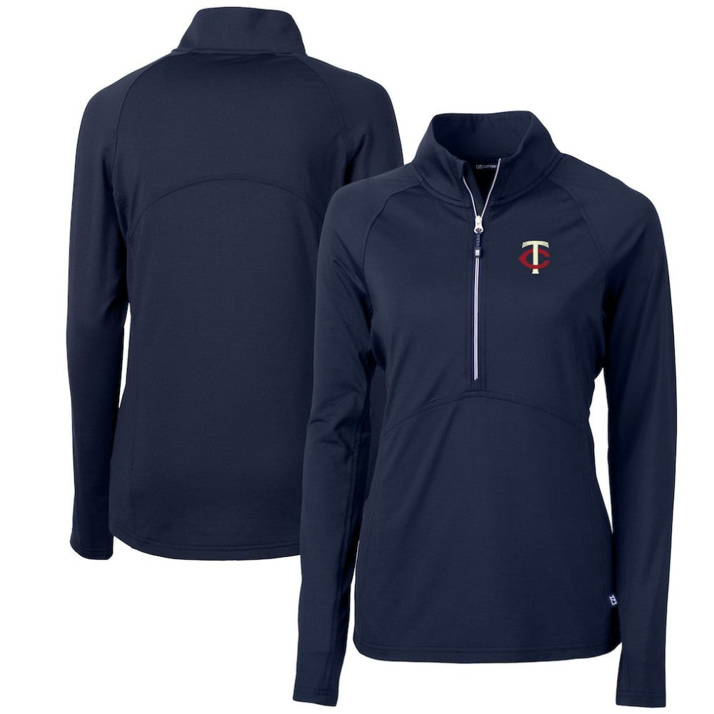 Minnesota Twins Cutter & Buck Women's Adapt Eco Knit Stretch Half-Zip Logo Pullover Top | MLB Sale
