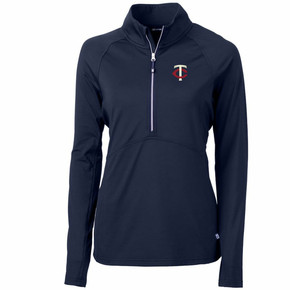 Minnesota Twins Cutter & Buck Women's Adapt Eco Knit Stretch Half-Zip Logo Pullover Top | MLB Sale