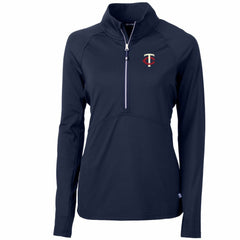 Minnesota Twins Cutter & Buck Women's Adapt Eco Knit Stretch Half-Zip Logo Pullover Top | MLB Sale