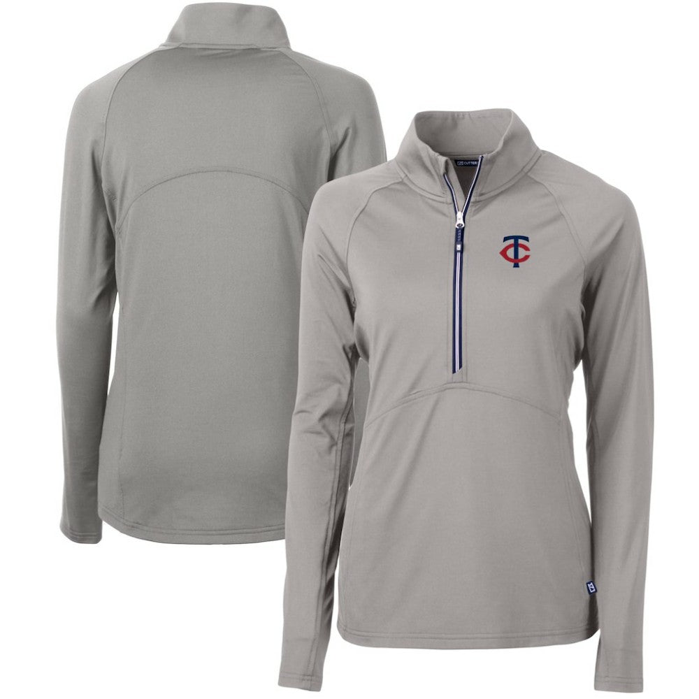 Minnesota Twins Cutter & Buck Women's Adapt Eco Knit Stretch Half-Zip Logo Pullover Top | MLB Sale