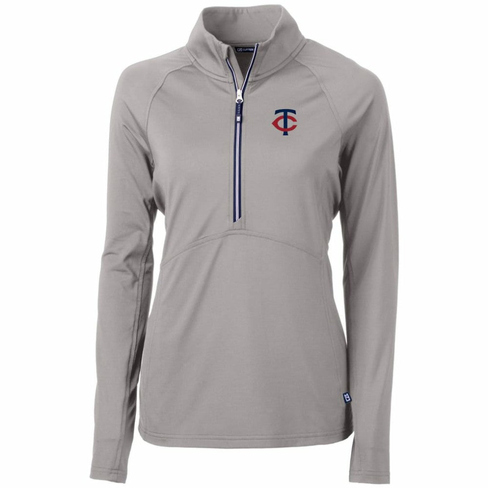 Minnesota Twins Cutter & Buck Women's Adapt Eco Knit Stretch Half-Zip Logo Pullover Top | MLB Sale