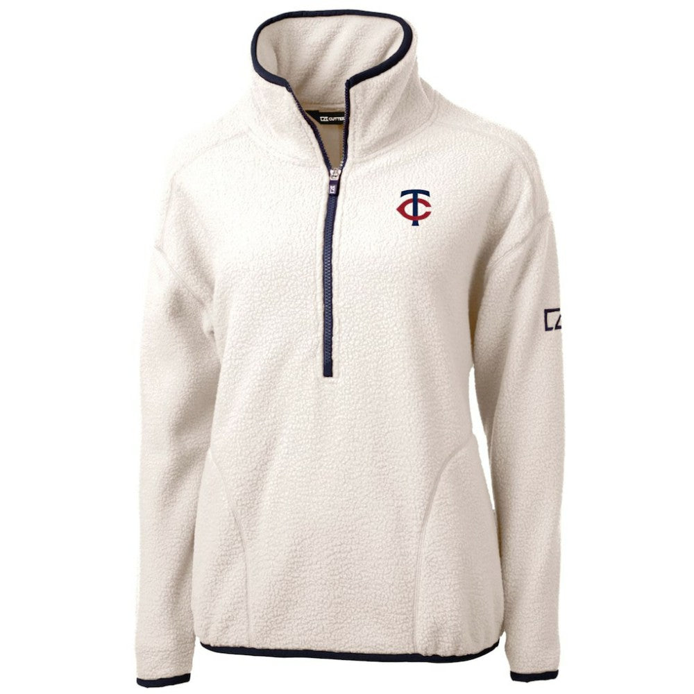 Minnesota Twins Cutter & Buck Women's Cascade Eco Sherpa Half-Zip Pullover Jacket | MLB Outlet