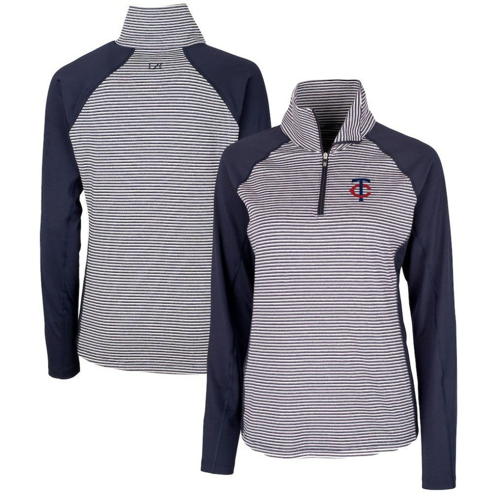 Minnesota Twins Cutter & Buck Women's DryTec Forge Tonal Stripe Stretch Half-Zip Top | MLB Near me