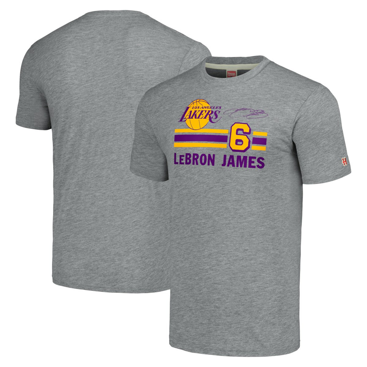 LeBron James Los Angeles Lakers Homage Number Tri-Blend T-Shirt On Sale