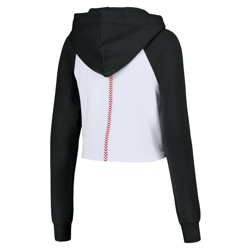San Francisco Giants Lusso Women's Jane Raglan Quarter-Zip Tri-Blend Cropped Pullover Hoodie | MLB Outlet