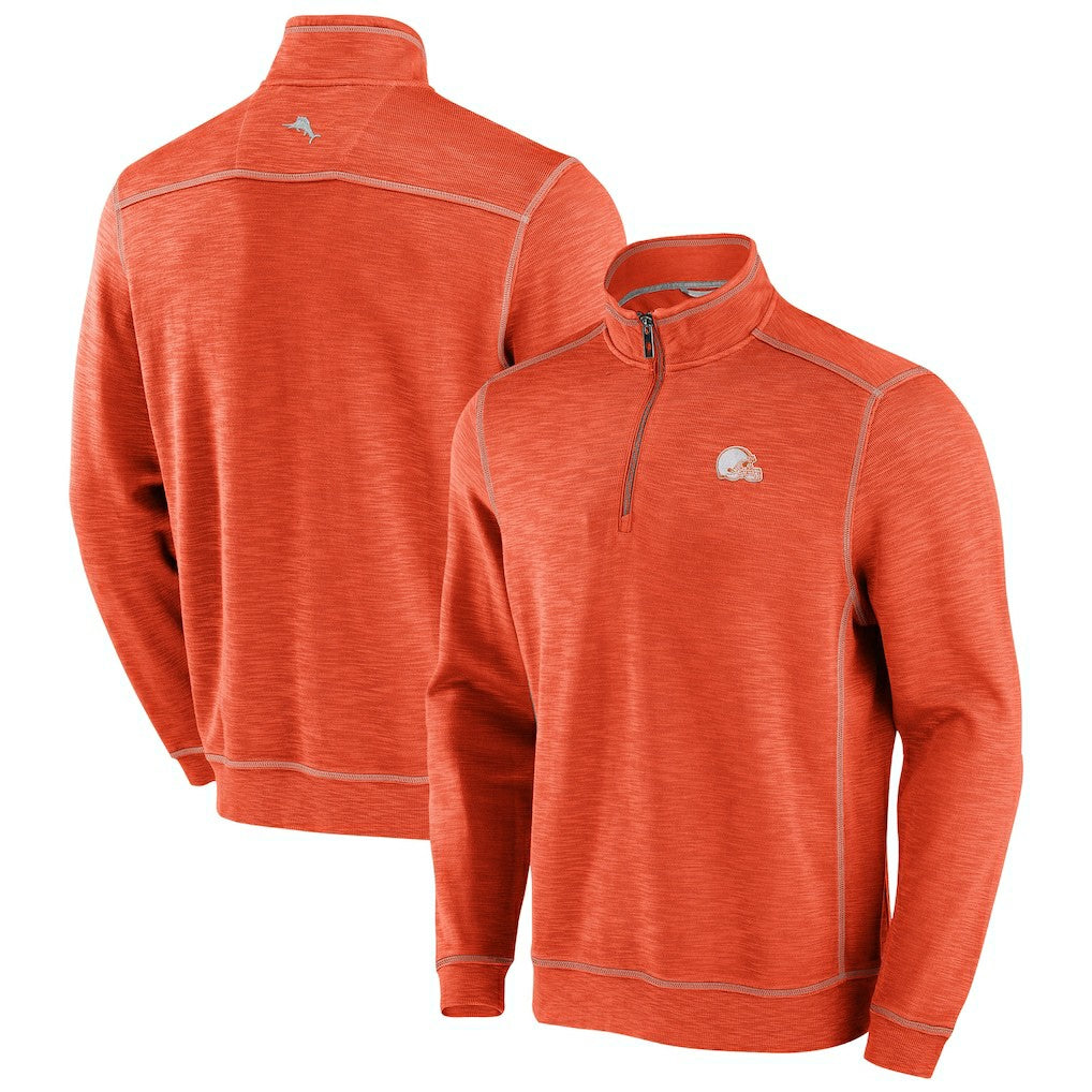 Cleveland Browns Tommy Bahama Tobago Bay Tri-Blend Half-Zip Sweatshirt