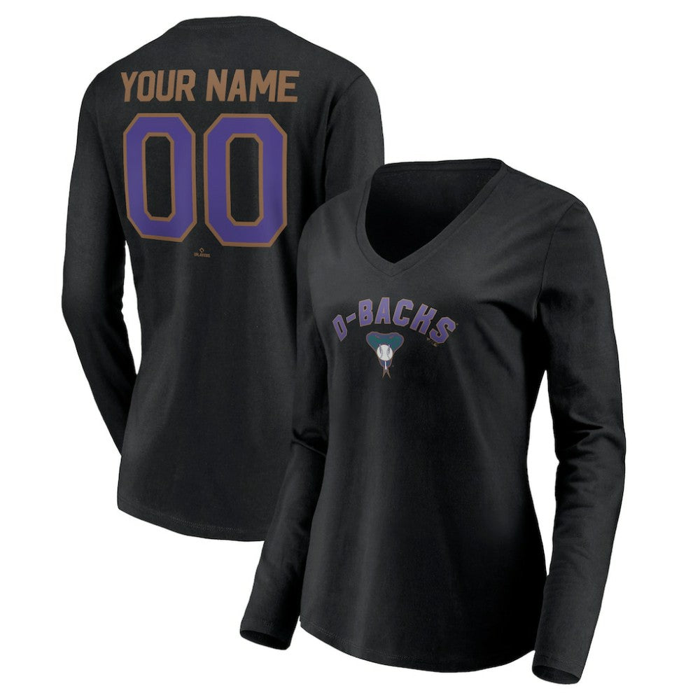 Arizona Diamondbacks Women's Cooperstown Collection Personalized Winning Streak Long Sleeve V-Neck T-Shirt | MLB Shop