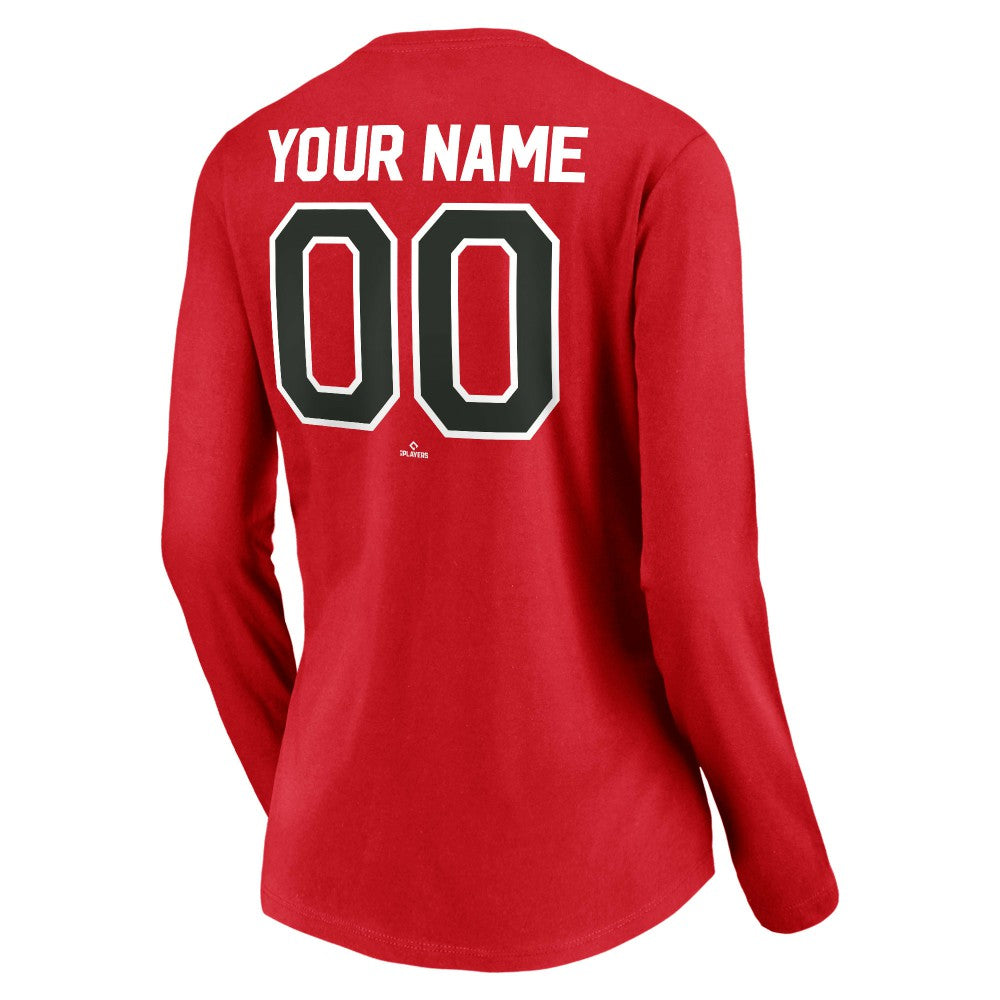 Cincinnati Reds Women's Cooperstown Collection Personalized Winning Streak Long Sleeve V-Neck T-Shirt | MLB US